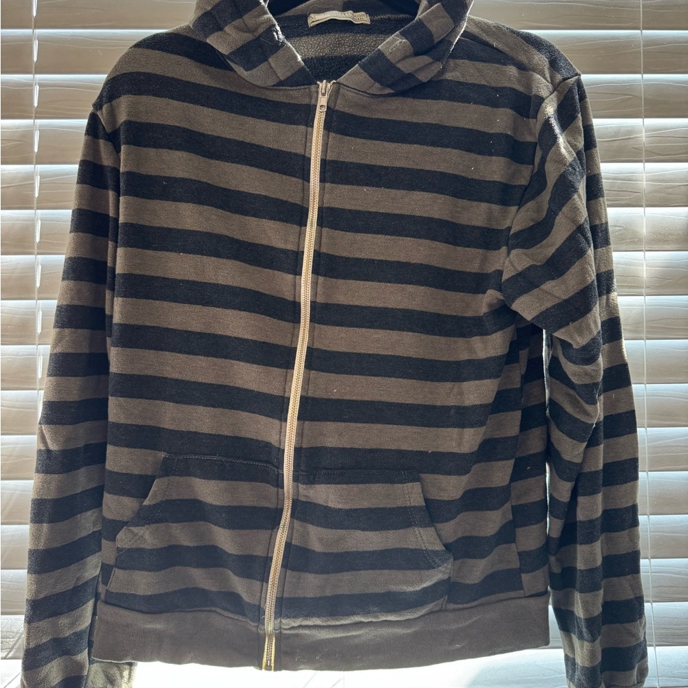 Threads 4 Thought Men's Black and Green Zip-Up Hoodie